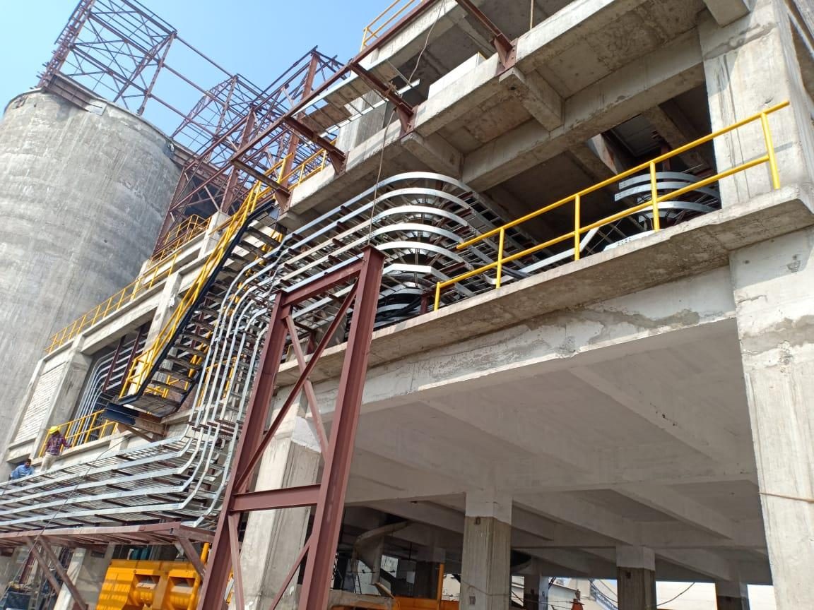 Cable trays and electrical erection work at a power plant project
